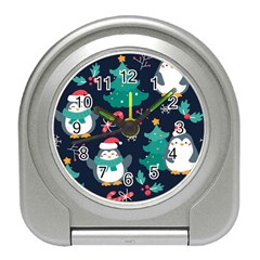 Colorful Funny Christmas Pattern Travel Alarm Clock
