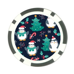 Colorful Funny Christmas Pattern Poker Chip Card Guard