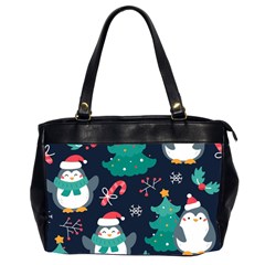 Colorful Funny Christmas Pattern Oversize Office Handbag (2 Sides)