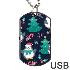 Colorful Funny Christmas Pattern Dog Tag USB Flash (Two Sides)