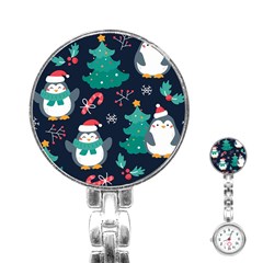 Colorful Funny Christmas Pattern Stainless Steel Nurses Watch