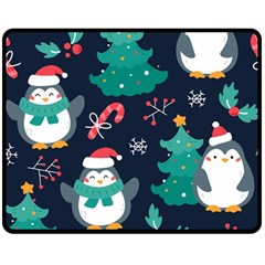 Colorful Funny Christmas Pattern Double Sided Fleece Blanket (Medium)