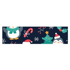 Colorful Funny Christmas Pattern Oblong Satin Scarf (16  x 60 )