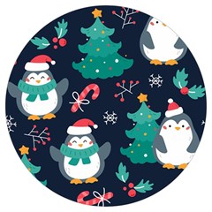 Colorful Funny Christmas Pattern Round Trivet