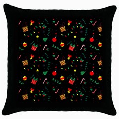 Christmas Pattern Texture Colorful Wallpaper Throw Pillow Case (black)