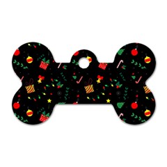 Christmas Pattern Texture Colorful Wallpaper Dog Tag Bone (two Sides) by Uceng