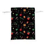 Christmas Pattern Texture Colorful Wallpaper Lightweight Drawstring Pouch (S) Back