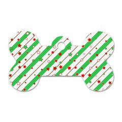 Christmas Paper Stars Pattern Texture Background Colorful Colors Seamless Dog Tag Bone (one Side)