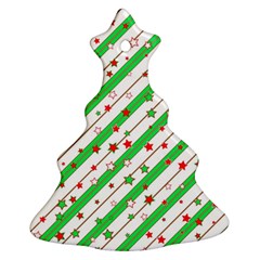 Christmas Paper Stars Pattern Texture Background Colorful Colors Seamless Christmas Tree Ornament (two Sides) by Uceng