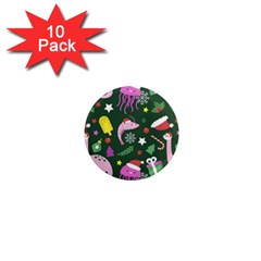 Dinosaur Colorful Funny Christmas Pattern 1  Mini Magnet (10 Pack)  by Uceng