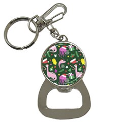 Dinosaur Colorful Funny Christmas Pattern Bottle Opener Key Chain