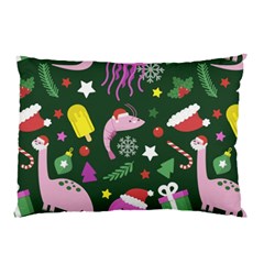 Dinosaur Colorful Funny Christmas Pattern Pillow Case (Two Sides)