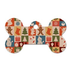Cute Christmas Seamless Pattern Vector  - Dog Tag Bone (one Side)
