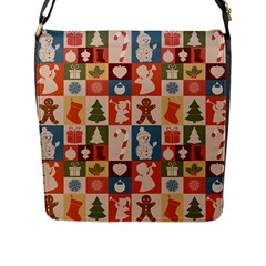 Cute Christmas Seamless Pattern Vector  - Flap Closure Messenger Bag (l) by Uceng