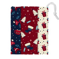 Flat Design Christmas Pattern Collection Art Drawstring Pouch (4xl) by Uceng