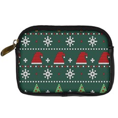 Beautiful Knitted Christmas Pattern Digital Camera Leather Case by Uceng