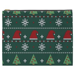 Beautiful Knitted Christmas Pattern Cosmetic Bag (xxxl) by Uceng