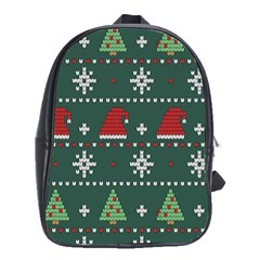 Beautiful Knitted Christmas Pattern School Bag (xl) by Uceng