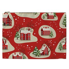 Christmas New Year Seamless Pattern Cosmetic Bag (xxl) by Uceng