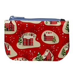 Christmas New Year Seamless Pattern Large Coin Purse by Uceng