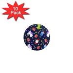 Colorful Funny Christmas Pattern 1  Mini Magnet (10 pack)  Front