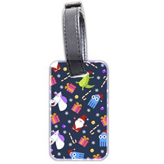 Colorful Funny Christmas Pattern Luggage Tag (two Sides) by Uceng