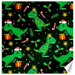 Christmas Funny Pattern Dinosaurs Canvas 16  X 16  by Uceng