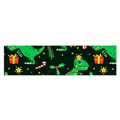 Christmas Funny Pattern Dinosaurs Oblong Satin Scarf (16  X 60 ) by Uceng