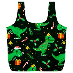 Christmas Funny Pattern Dinosaurs Full Print Recycle Bag (xxl) by Uceng