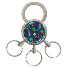 Colorful Funny Christmas Pattern 3-ring Key Chain by Uceng