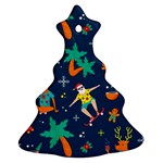 Colorful Funny Christmas Pattern Ornament (Christmas Tree)  Front