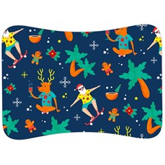 Colorful Funny Christmas Pattern Velour Seat Head Rest Cushion by Uceng