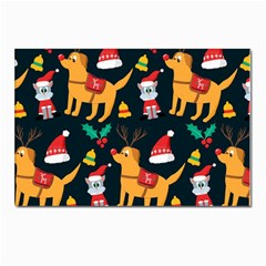 Funny Christmas Pattern Background Postcard 4 x 6  (pkg Of 10) by Uceng