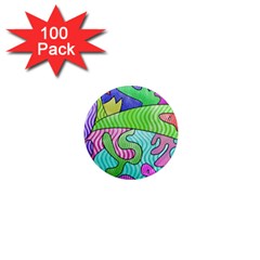 Colorful stylish design 1  Mini Magnets (100 pack) 