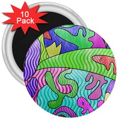 Colorful stylish design 3  Magnets (10 pack) 