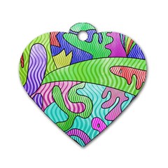Colorful stylish design Dog Tag Heart (Two Sides)