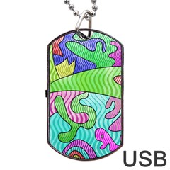 Colorful stylish design Dog Tag USB Flash (Two Sides)