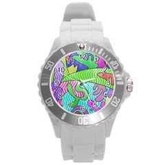Colorful stylish design Round Plastic Sport Watch (L)