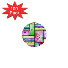 Colorful Pattern 1  Mini Magnets (100 Pack)  by gasi