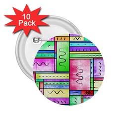 Colorful Pattern 2 25  Buttons (10 Pack)  by gasi