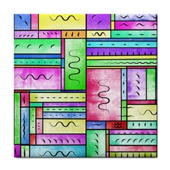 Colorful Pattern Tile Coaster by gasi