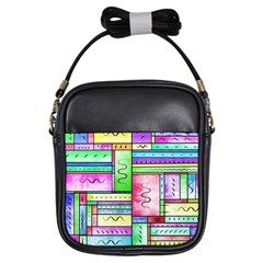 Colorful Pattern Girls Sling Bag