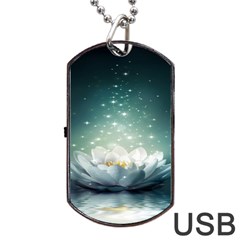 Sparkle Lotus Dog Tag Usb Flash (one Side)