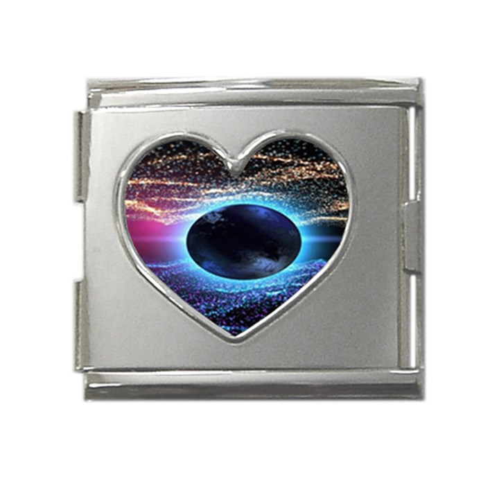 Digitalgalaxy Mega Link Heart Italian Charm (18mm)