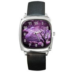 Violet Nature Square Metal Watch