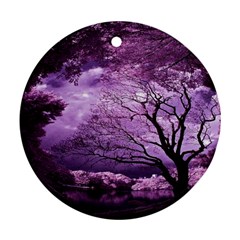 Violet Nature Round Ornament (two Sides) by Sparkle