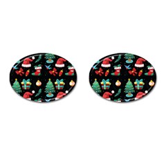 Christmas Pattern Cufflinks (oval) by designsbymallika