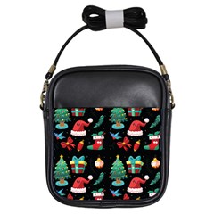 Christmas Pattern Girls Sling Bag by designsbymallika