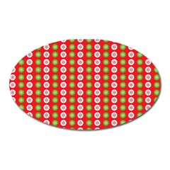 Festive Pattern Christmas Holiday Oval Magnet