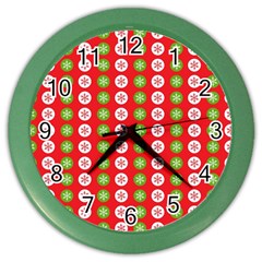 Festive Pattern Christmas Holiday Color Wall Clock